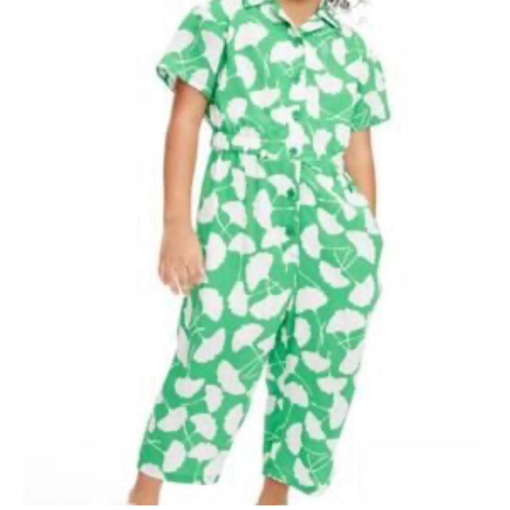 Diane Von Furstenberg Kids jumpsuit Ginkgo Green Leaf 2T